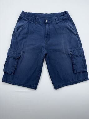 Krome Blue Dark Wash Jean Shorts Jorts Size 36 Baggy